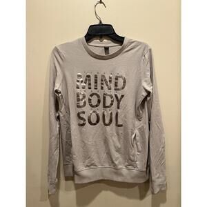 Piazaitalla Mind Body Soul Graphic Sweatshirt Women M Beige